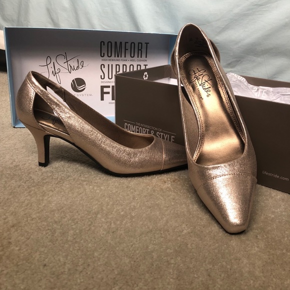 lifestride gold heels